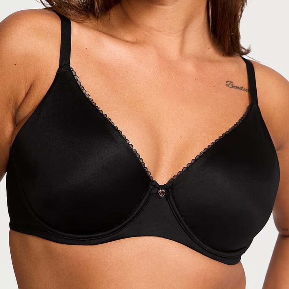 Black 44D Victoria's Secret Invisible Lift Full-Coverage Minimizer Bra